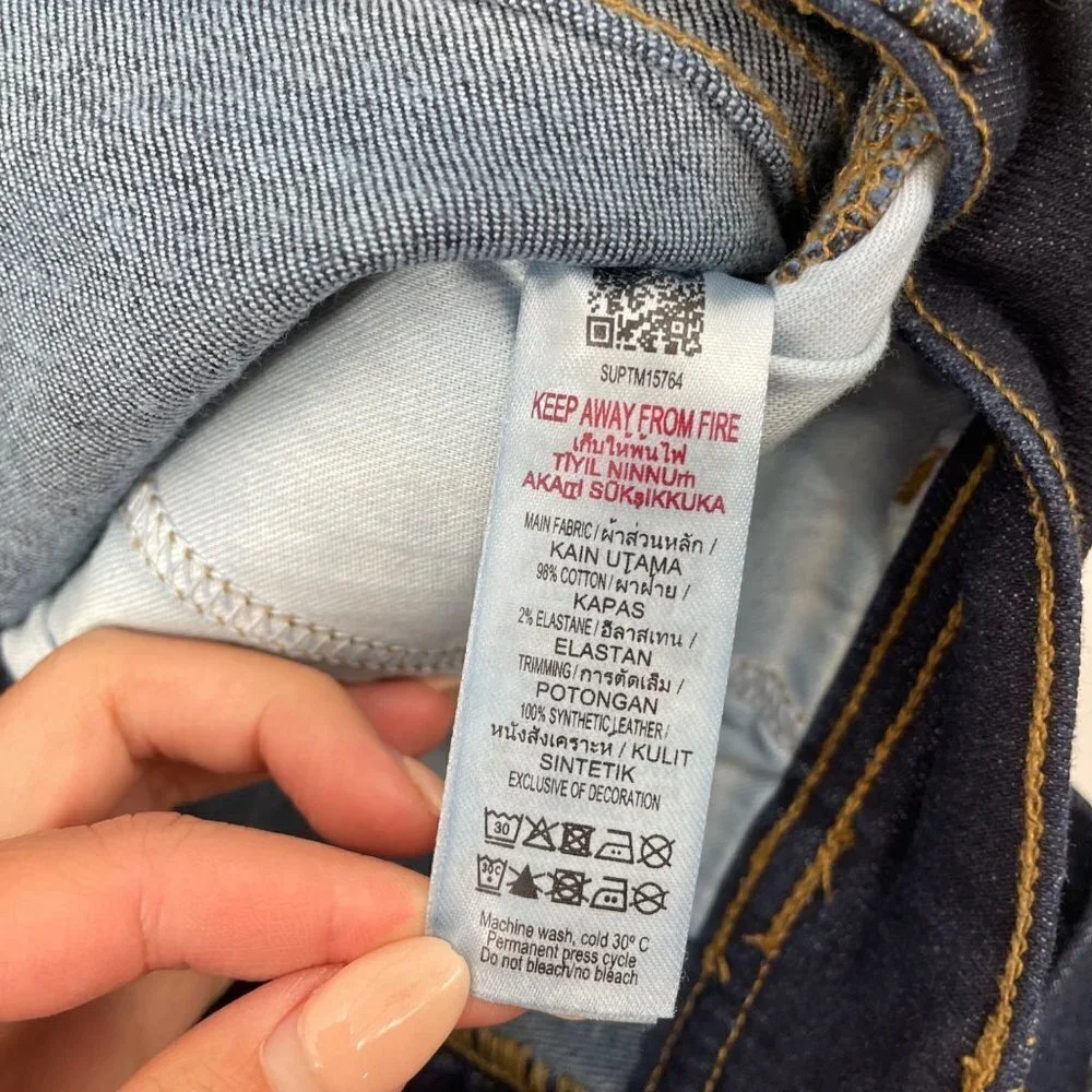 Supply & Demand Dark Wash Exposed Stitching Skinny Jeans Mens Size 34 Stretch - Picture 7 of 9